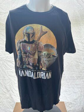 Mandalorian Star Wars VFifthSun Men's Black T Shirt Size XL Cotton
